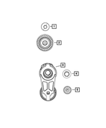 68483661AA - Cooling: Idler Pulley for Dodge: Durango | Jeep: Grand Cherokee, Grand Cherokee L, Grand Wagoneer | Ram: 1500, 1500 Classic Image