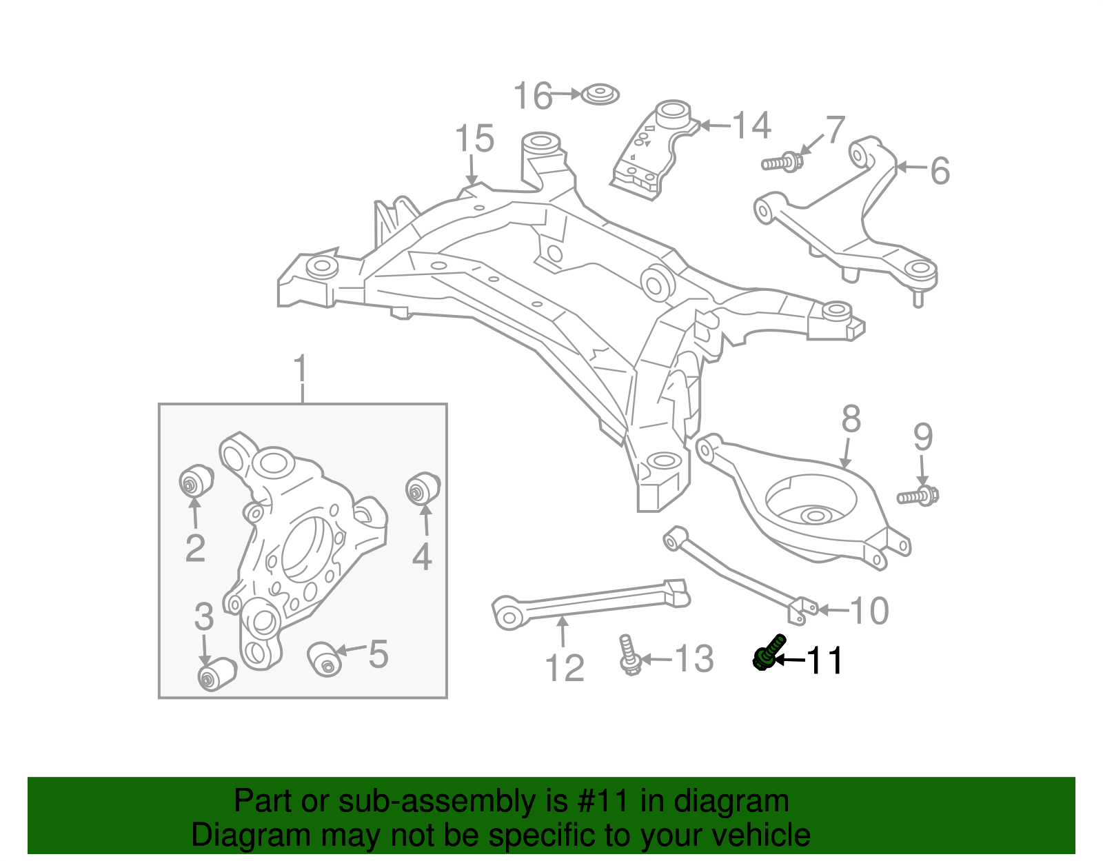 2003-2008 Nissan 350Z Lateral Arm Bolt 55226-AL50A | Nissan Parts Central
