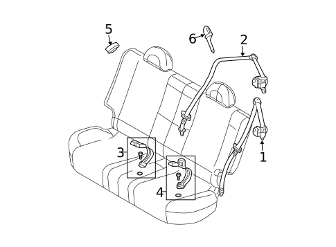 Rear Seat Belts for 2009 Chevrolet Aveo5 #0