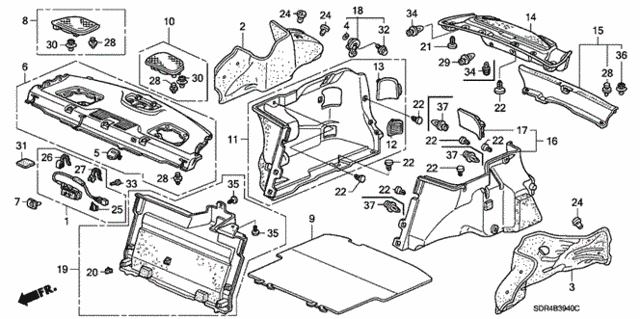 Rear Tray - Side Lining for 2007 Honda Accord #0