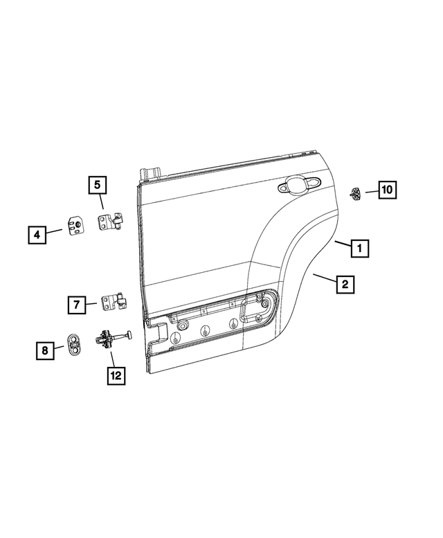 68200944AA - Doors, Door Mirrors and Related Parts: Door Upper Hinge, Right for Mopar Image