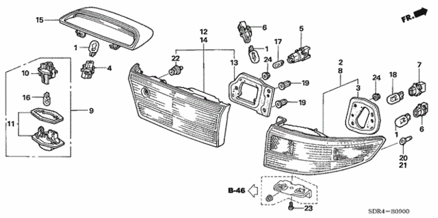 Taillight - License Light ('05) for 2005 Honda Accord #0