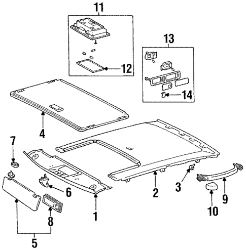 Interior Trim - Roof for 1999 Lexus LS400 #0