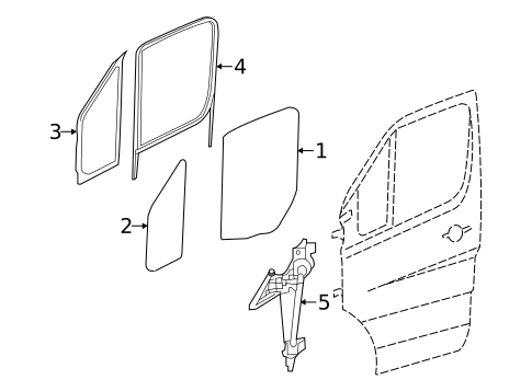 Glass - Front Door for 2020 Mercedes-Benz Sprinter 1500 #0
