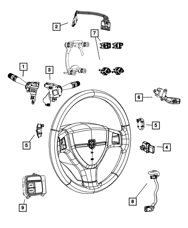 5183950AE - Electrical: Multifunction Switch for Mopar Image image