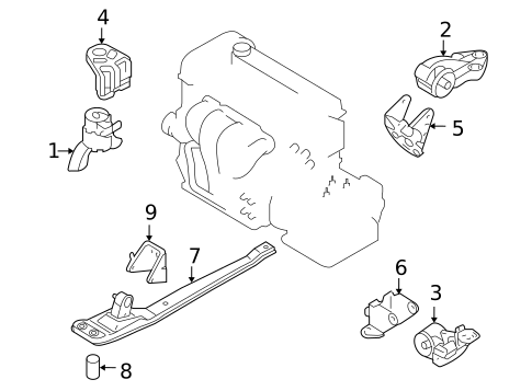 Engine & Trans Mounting for 2009 Mazda Tribute #1