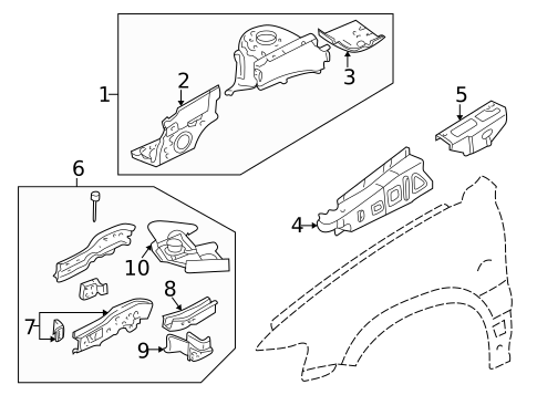 Structural Components & Rails for 2005 Mercury Mariner #0