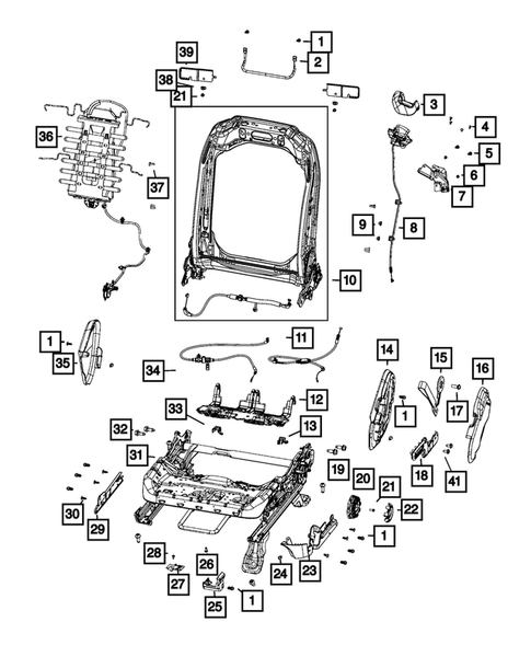 Front Seats - Adjusters, Recliners, Shields and Risers for 2023 Jeep Wrangler #0