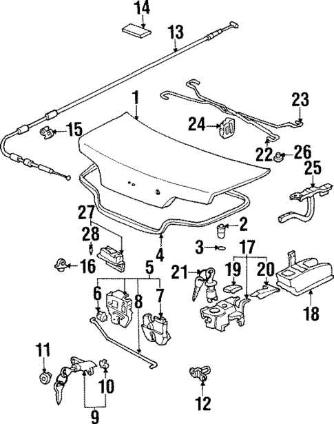 Trunk for 2001 Honda Prelude #0