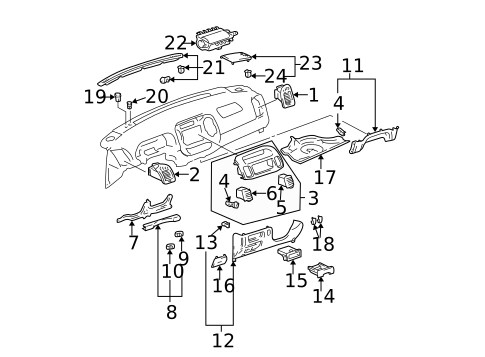 Instrument Panel Components for 2004 Toyota Camry #0