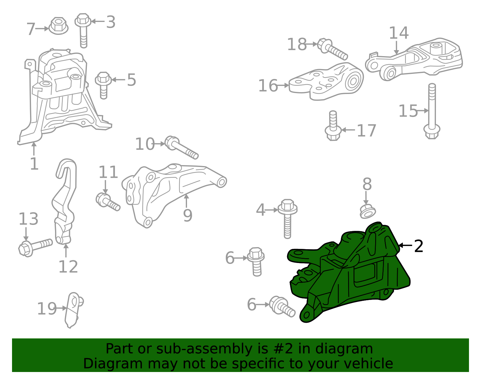 2025 Toyota GR Corolla Engine Mount 12372-18070 | Toyota Parts Center