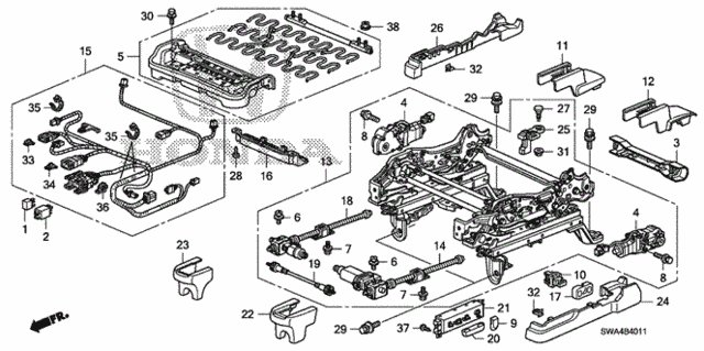 Front Seat Components (L.) (Power Seat) for 2009 Honda CR-V #0