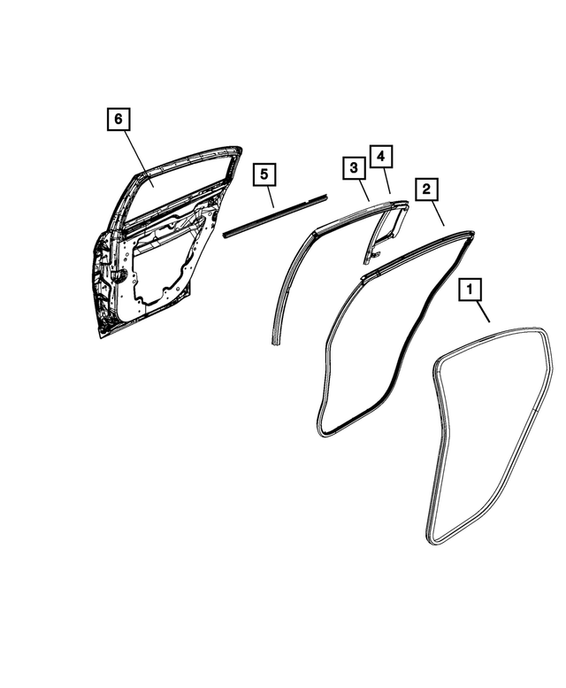 5074016AF - : Rear Door Belt Inner Weatherstrip, Right for Mopar Image