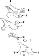 4484291 - : Wheel Opening Molding for Saab: 9000 Image