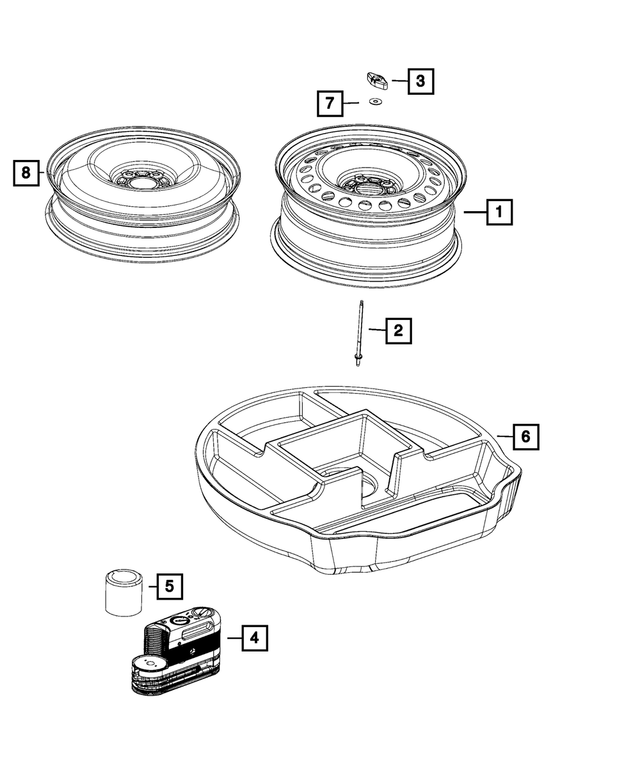 « 68640368AA – Wheels : Réparation De Pneu Trs De Secours pour Mopar Image »