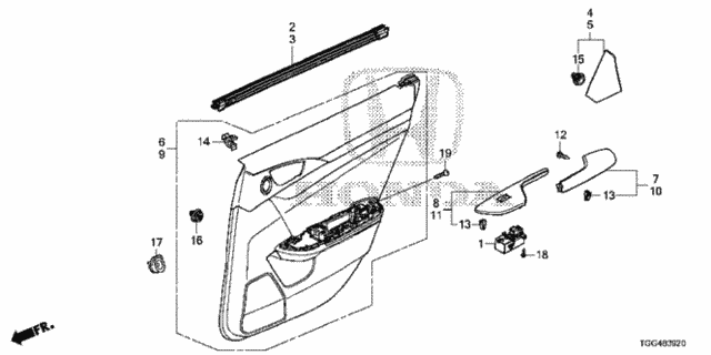 Rear Door Lining (1) for 2019 Honda Civic #0