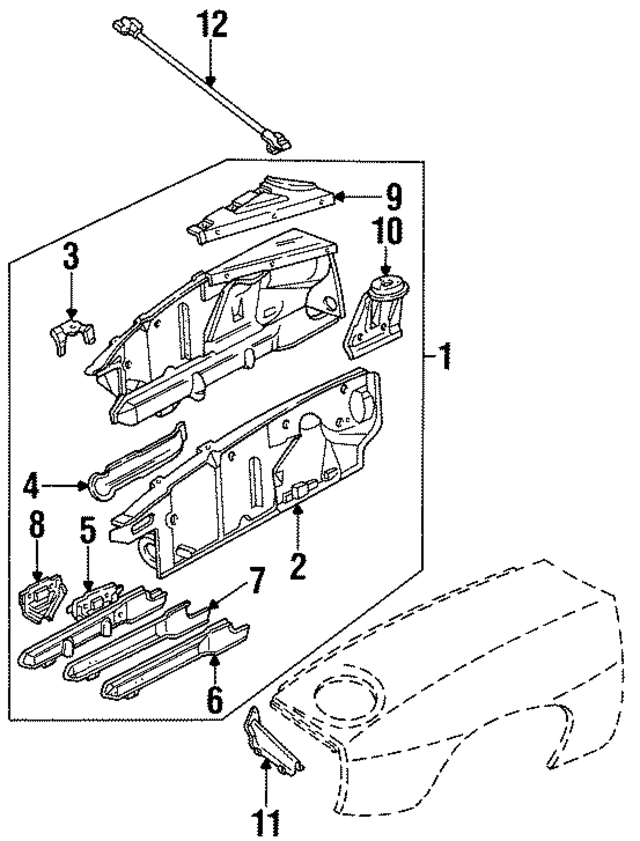 92850101307GRV - Body: Wheelhouse Assembly for Porsche Image