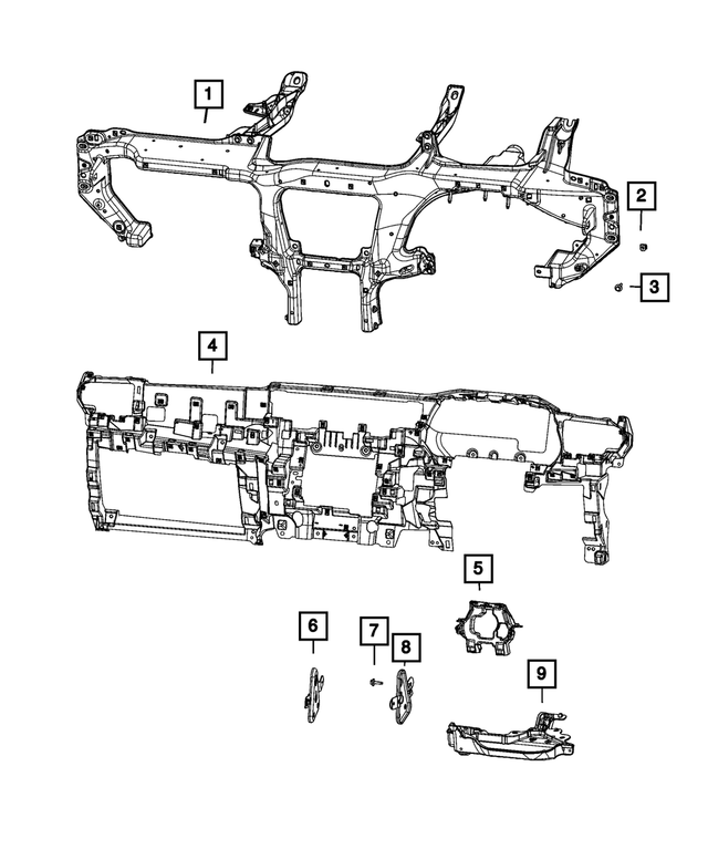 « 68377547AB – Interior Trim : Panneau D`instruments Support pour Mopar Image »