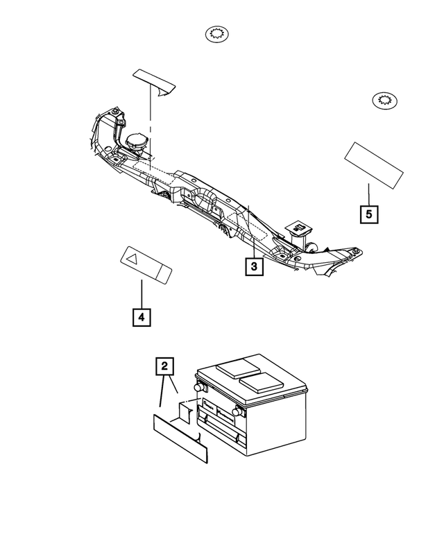 68100658AA - Labels: Battery Jump Start Label for Mopar Image