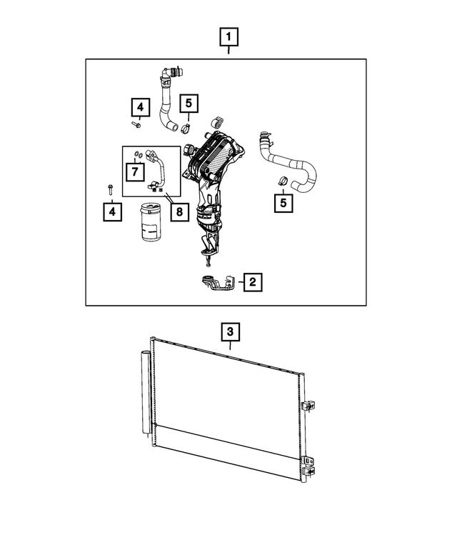 68546711AA - Air Conditioners and Heaters: Air Conditioning Condenser for Mopar Image