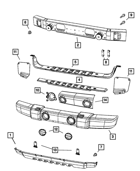 Front Bumper and Fascia for 2010 Jeep Wrangler #0