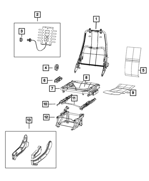 Front Seats - Adjusters, Recliners, Shields and Risers for 2021 Ram ProMaster 2500 #1