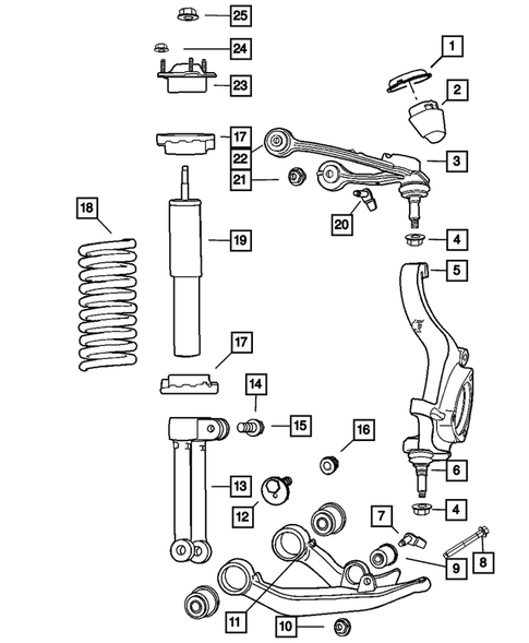 Front Suspension, Strut and Cradle for 2011 Dodge Nitro #0