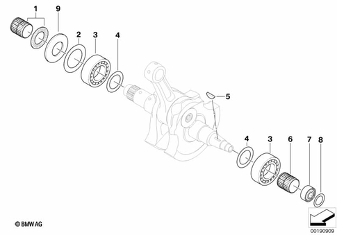 Crankshaft with Bearing for 2008 BMW-Motorrad G 450 X #0