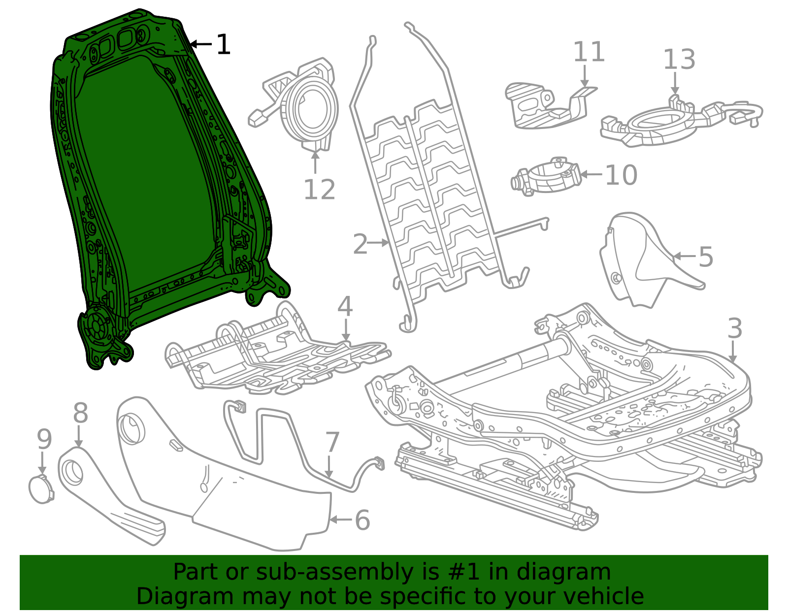 2023-2026 GM Seat Back Frame 13551372 GM | GMPartsDirect.com