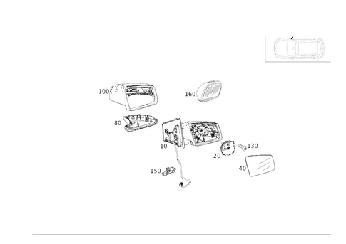 Outside Rear View Mirror, on the Right for 2017 Mercedes-Benz B 250e #0