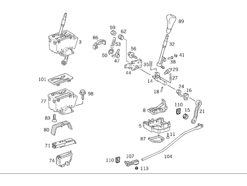 Floor Shift Used with Automatic Fivespeed Transmission 722.6 for 1998 Mercedes-Benz ML 320 #0