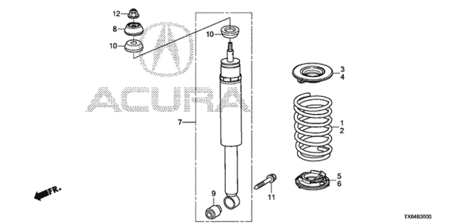 Rear Shock Absorber for 2015 Acura ILX #0