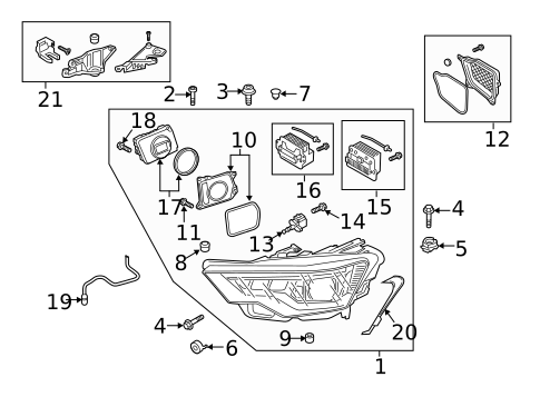 Headlamp Components for 2019 Audi A6 Quattro #1