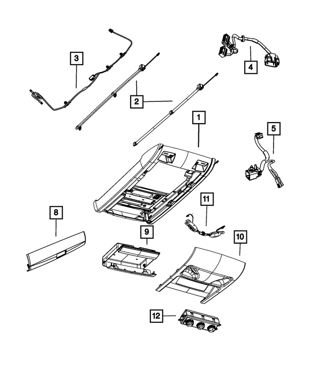 1KM36HDAAA - Interior Trim: Overhead Console for Mopar Image