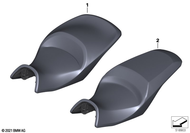 52537925317 - Ergonomics &amp; Comfort: Bench Seat - Black for BMW-Motorrad Image