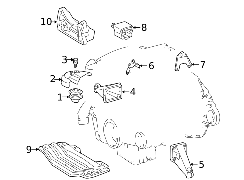 Engine & Trans Mounting for 2002 Mercedes-Benz C230 #0