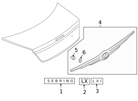 Exterior Trim - Trunk for 2003 Chrysler Sebring #1