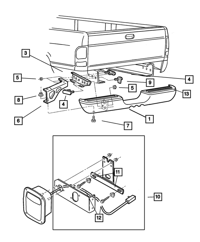 55076634AD - Frames and Bumpers: Rear Bumper for Mopar Image
