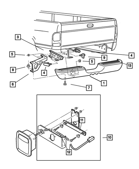 Rear Bumper and Fascia for 2001 Dodge Ram 2500 #1