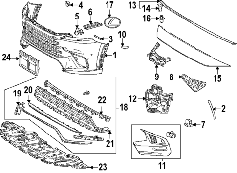 Bumper & Components - Front for 2025 Lexus TX500h #0