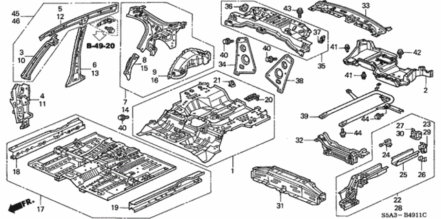 Inner Panel (2) for 2001 Honda Civic #0