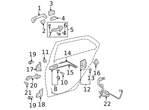 Lock & Hardware for 2011 Toyota Yaris #3