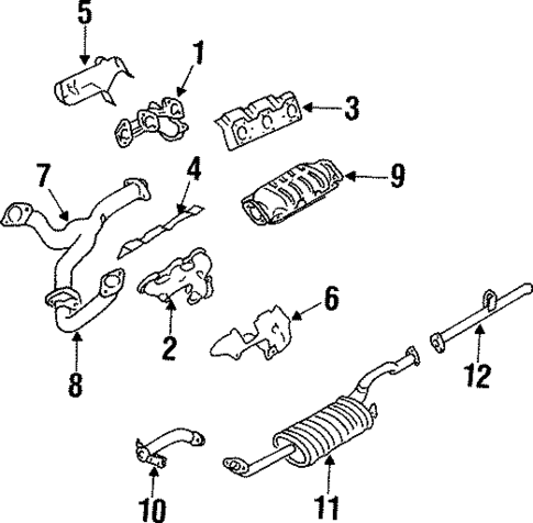 Exhaust Components for 1992 Mitsubishi Montero #0
