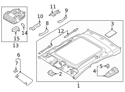 Interior Trim - Roof for 2017 Hyundai Sonata #0