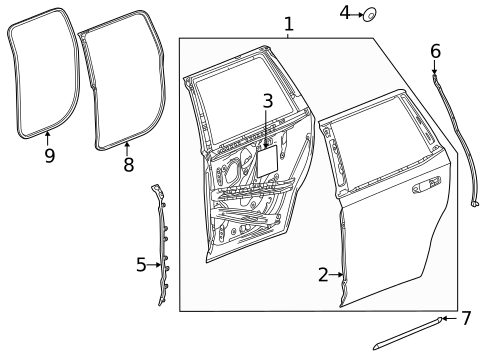 Door & Components for 2023 Cadillac Escalade #1