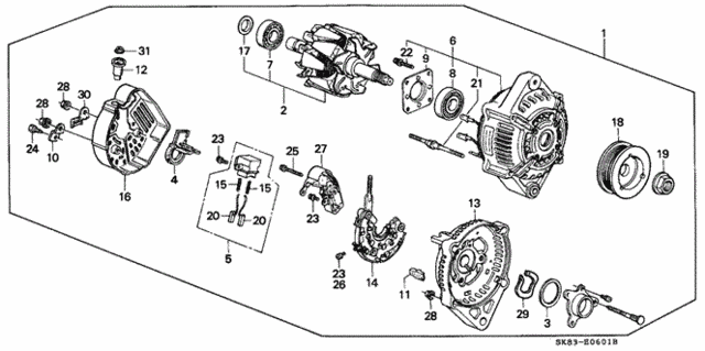 Alternator (Denso) for 1992 Acura Integra #0