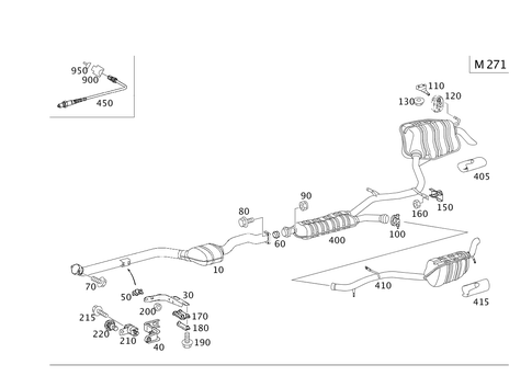 Exhaust System Used on Four-Cylinder Gasoline Vehicles for 2005 Mercedes-Benz E55 AMG #0