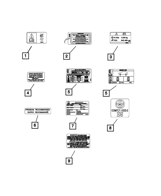 68315458AA - Labels: Fuel Label for Mopar Image
