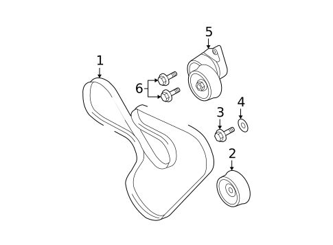 Belts & Pulleys for 2005 Subaru Outback #0