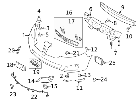 Bumper & Components - Front for 2010 Lincoln MKS #0